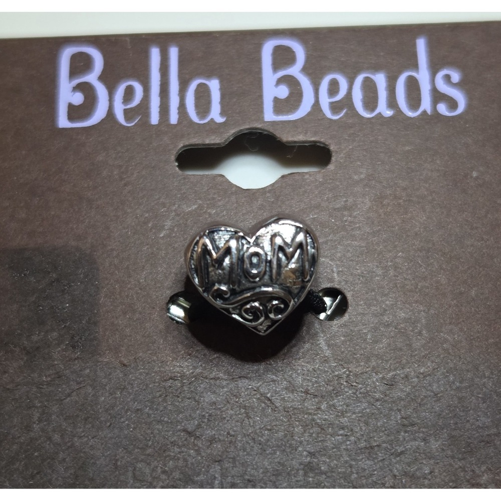 New Vintage Sterling Silver Mom Heart Charm‎ Mother's Day ATI 925